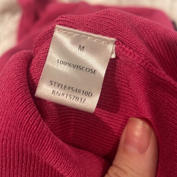 HOT Pink halter ribbed midi dress szS/M Barbie Barbiecore bodycon party vacation - Picture 8 of 14